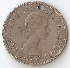 Moneda Inglaterra Half Crown 1956