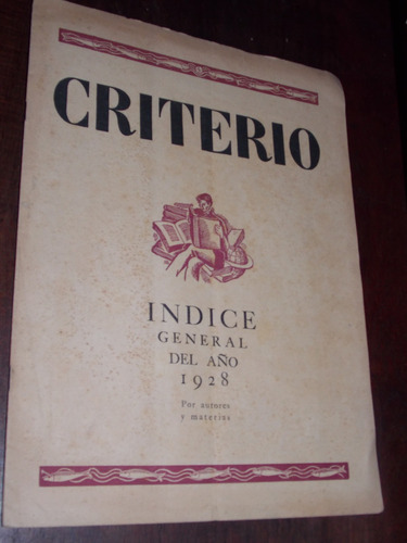 Revista Criterio Indice General Año 1928 Borges Etc
