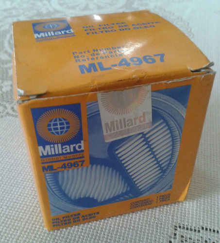 Filtro De Aceite Referencia Ml-4967, Marca Millard