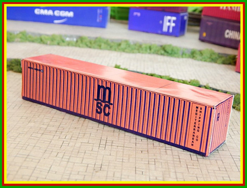 2 Unidades - Containers 40 Pés Msc Em Papel Cartão Ho 1:87