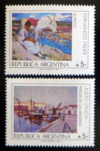 Argentina Arte, Serie Gj 2430-31 Pintura 1989 Mint L7779