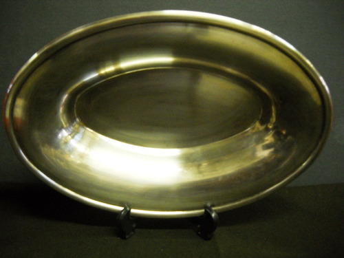 Fuente Oval Metal Plateada Sellada Sant Andrea Italy (98)