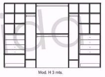 Modulo Interior De Placard H 3mt  6 Colores A Eleccion!