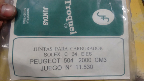 Kit Juntas Para Carburador Peugeot 504 2.0 Solex 34