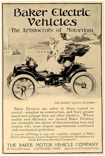 Lienzo Canvas Poster Autos Eléctricos Baker Usa 1905 74x50