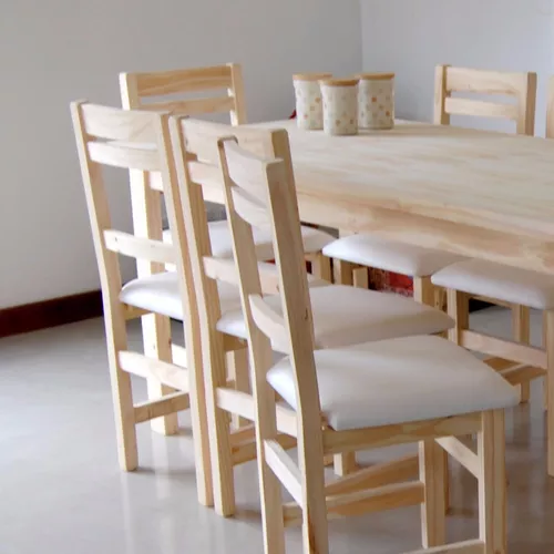 Combo Juego Comedor Mesa 200x80 + 10 Sillas Madera Pino