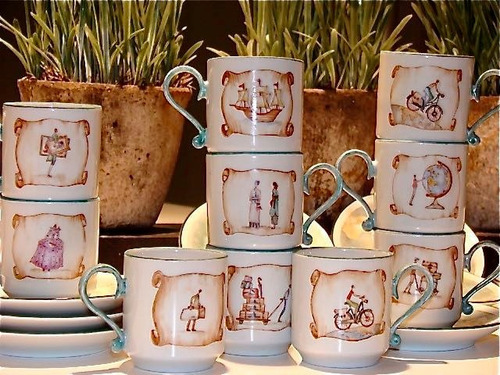 Tazas De Té Verbano Pintadas A Mano