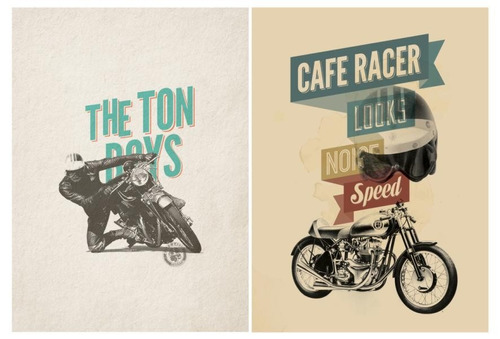 Lienzo Canvas Poster Clásico Motocicleta Café Racer 2 42x62