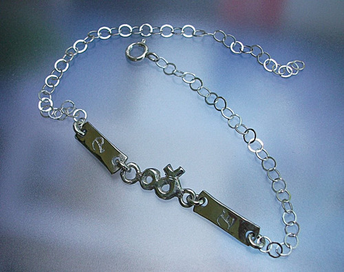 Imagen 6 de 8 de Personaliza Grabacion Pulsera Esclava J&m Style Plata Ley