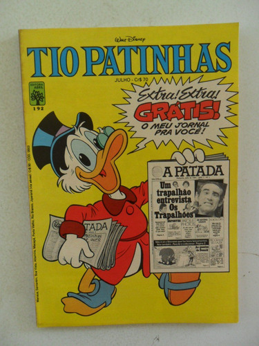 Tio Patinhas Nº 192 Editora Abril Jul 1981