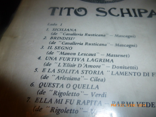 Vinilo Lp De Tito Schipa --siciliana (xx770 (Usado)