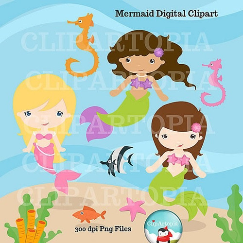 Kit Imprimible Sirenas Del Mar Imagenes Clipart