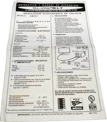 Regulador Sola Basic Slimvolt 1300va / 700w 4 Contactos Mono