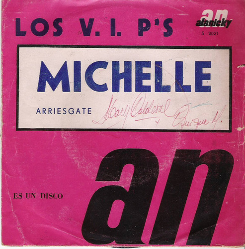 Los Vips Michelle Simple Vinilo Con Tapa Vg
