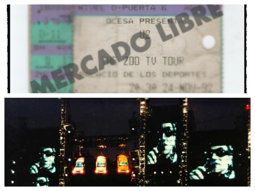 The Zoo Tv Tour U2,boleto,u2 En Mexico 1992! Original! Fijo!