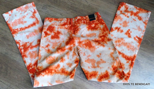 Pantalones Marca Bebe Jeans Hippy Naranja Cotele Elasticado