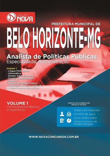 Apostila Belo Horizonte 2015 Analista De Políticas Pública