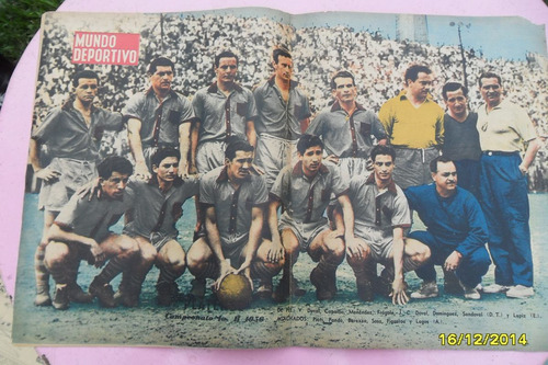 Antigua Lámina Central Mundo Deportivo Platense  B  1956