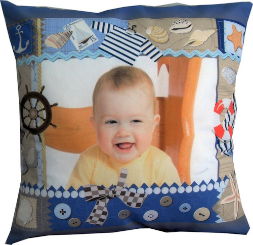 Almofada Personalizada Com Foto Infantil Bebê Marinheiro