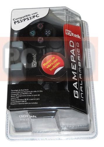 Game Pad Utek Inalambrico Pc/ps2/ps3, Con Vibrador Ut-gm0350