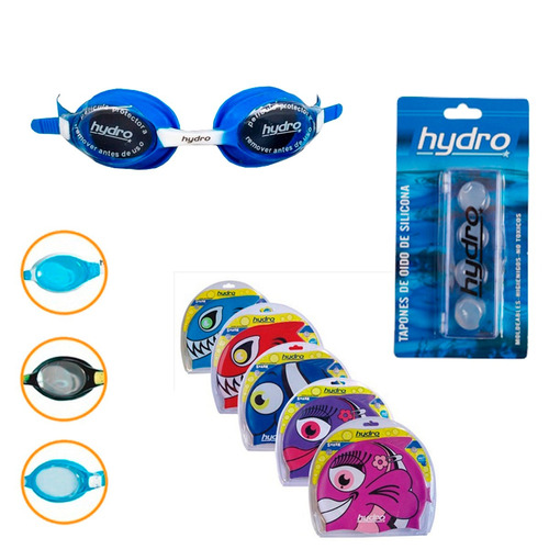 Natación. Lentes + Gorra + Tapones Niño Kit Mvd Sport