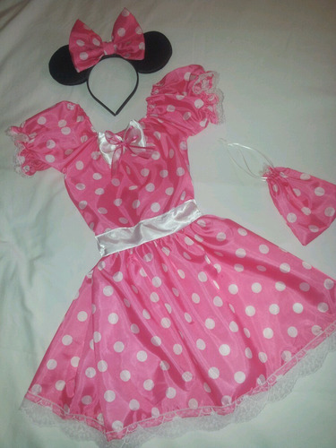 Disfraz Minnie Rosa Con Accesorios T 3.  Artesanal