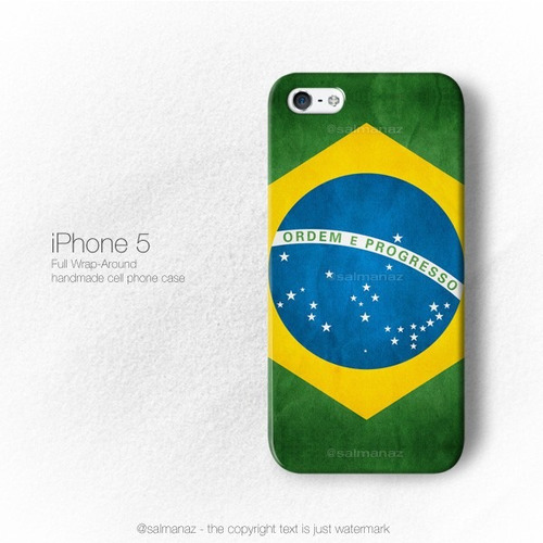 Protector Cover iPhone 5 Bandera De Brasil Plastico Duro Br