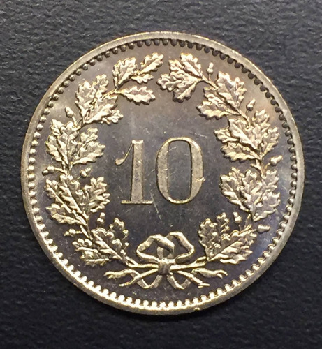 Swi186 Moneda Suiza 10 Rappen 1982 Unc-bu Ayff