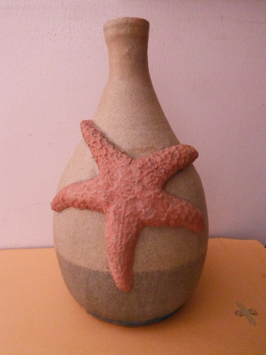 Botella Sake Estrella De Mar Ceramica Oriental Japon Hokkaid