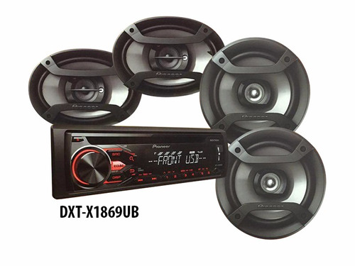 Stereo Pioneer + Parlantes 6x9 + Parlantes 6 1/2 Dxt-x1869u