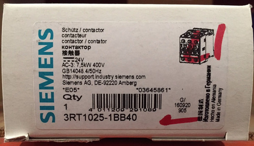Contactor Siemens 3rt10251bb40
