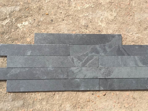 Imagen 2 de 6 de Piedra Ardosia Pizarra Negra 5 X 40 Cm Piso Y Pared Revestim