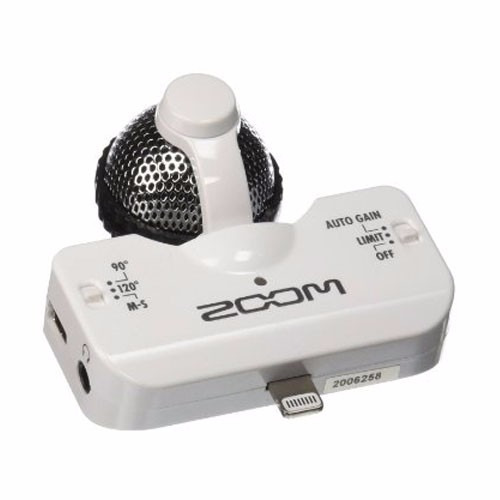 Microfono Profesional Zoom Iq5 - Blanco - Para iPhone iPad
