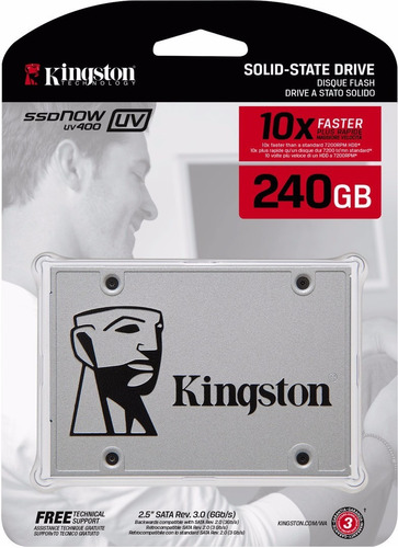 Disco Rígido Sólido Kingston Uv400 240gb Ssd Sata3 Pc Conect