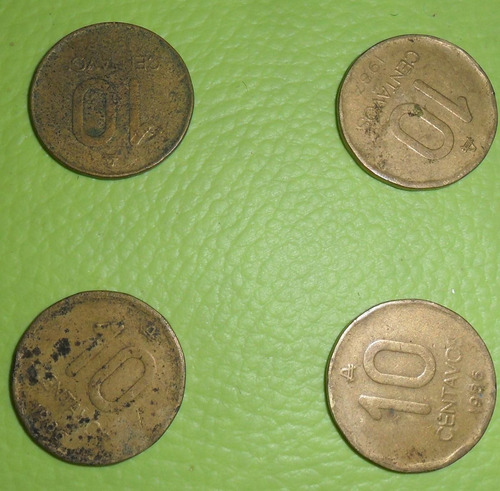 Lote 4 Monedas 10 Centavos Austral  86/87/88