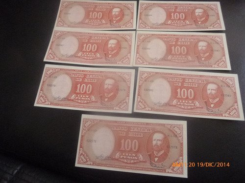 7 Billetes De 100 Pesos Correlativos Remar Molina Ib (c-5-7