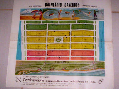 Cartaz Anos 50 Balneario Saveiros Ilha Comprida Sp