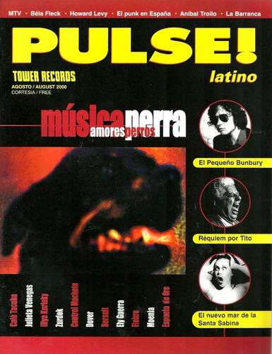 Revista Pulse Latino Tower Records Agosto 2000 Amores Perros