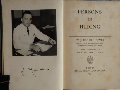 Imagen 3 de 6 de Persons In Hiding F B I J Edgar Hoover 1938 En Ingles