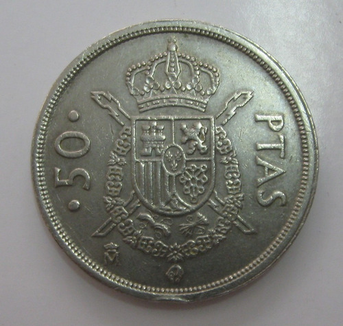 Espanha: Bela  Moeda De  50  Pesetas 1983 Sob Menos 30 Mms