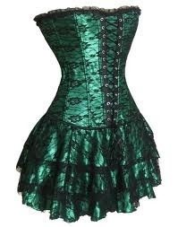 Vestido Corset Modlo Cross Verde Talla 2xl