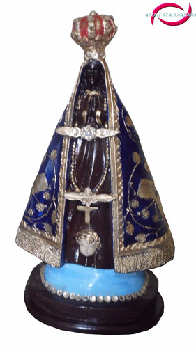 Santa Nossa Senhora Aparecida Em Gesso 40 Cm Com Coroa