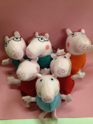 Mini Peppa Pig Y Familia De Peluche Preciosos 17 Cms C /u