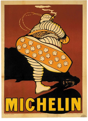 Carteles Antiguo De Chapa Gruesa 30x45cm Michelin Pe-176