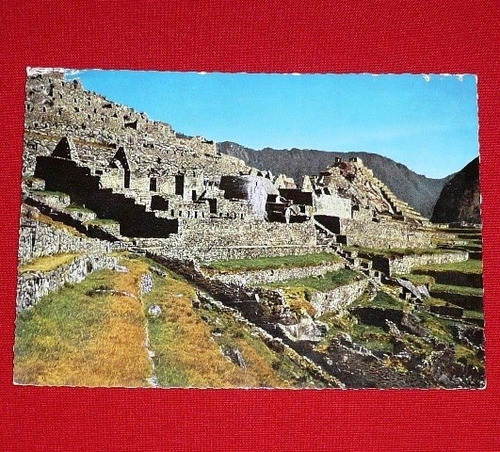 Antigua Postal Machu Picchu Cusco 1964 Reparaz Ruínas Color