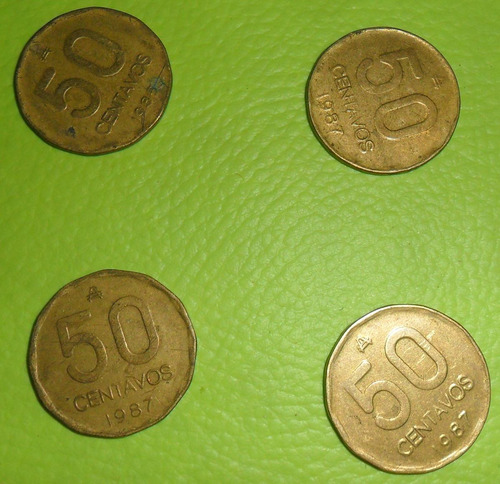 Lote 4 Monedas 50 Centavos Austral  87 Y 85
