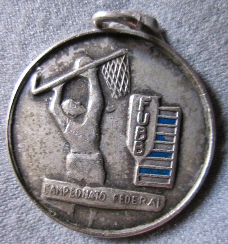 Antigua Medalla Plata De Basquetbol Uruguayo Año 1975