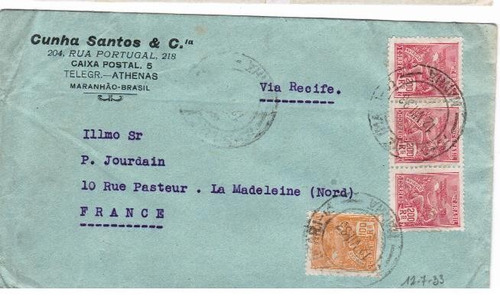 Maranhão P/ França - 1933 - Env 085