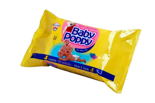 Imagem 2 de 2 de Lenços Toalhas Umedecidas Baby Poppy 100un (cx 10 Pacotes)