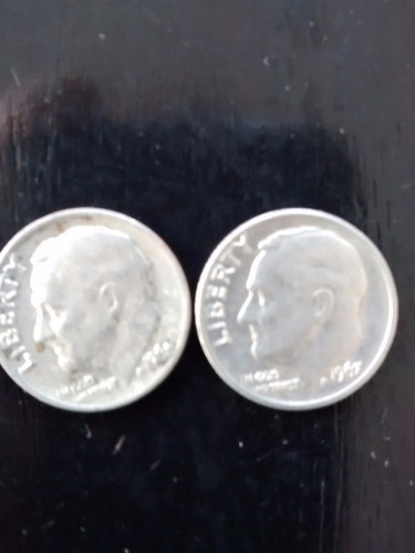 Numismatica Lote Monedas De One Dime Años 1967 Y 1968
